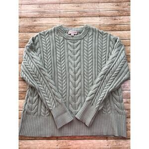 Philosophy Cable Knit Fisherman Preppy Cozy Soft Boho Crewneck Sweater M